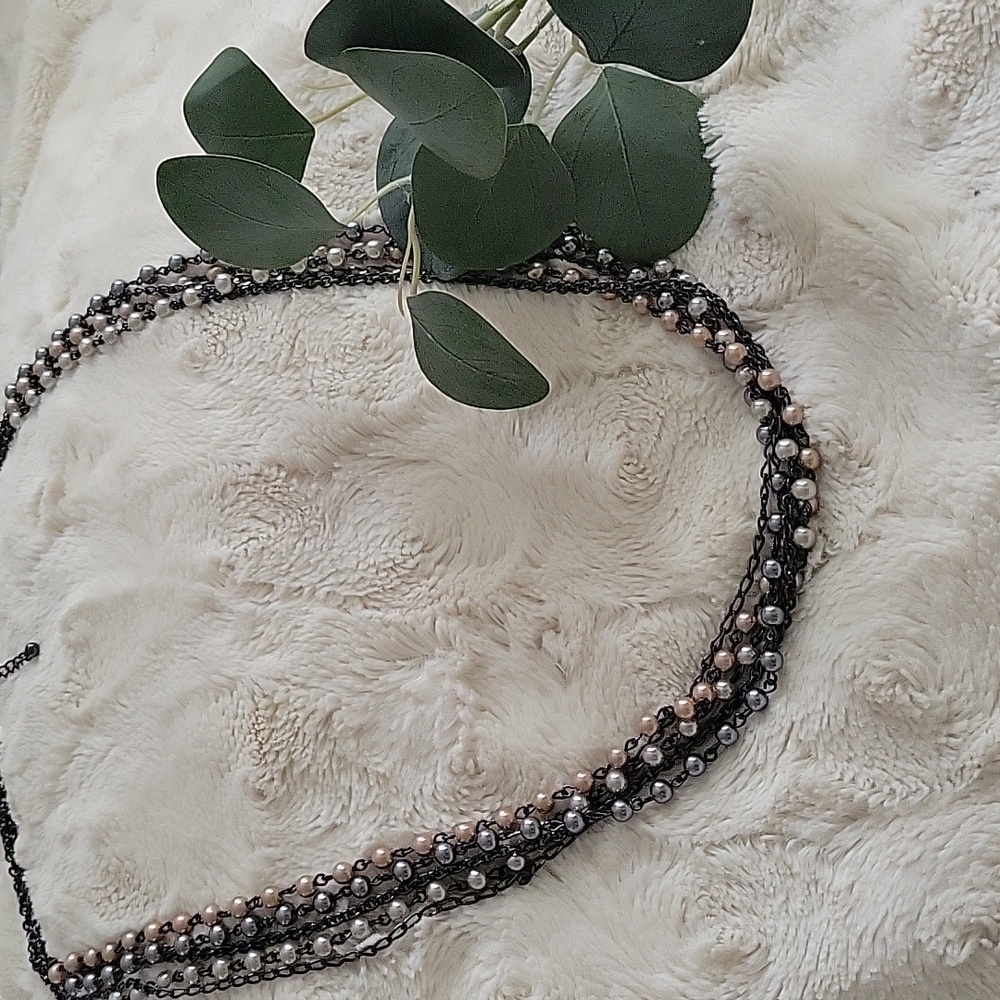 💎 2/$10 or 3/$12 Gunmetal Chain Pearl Necklace